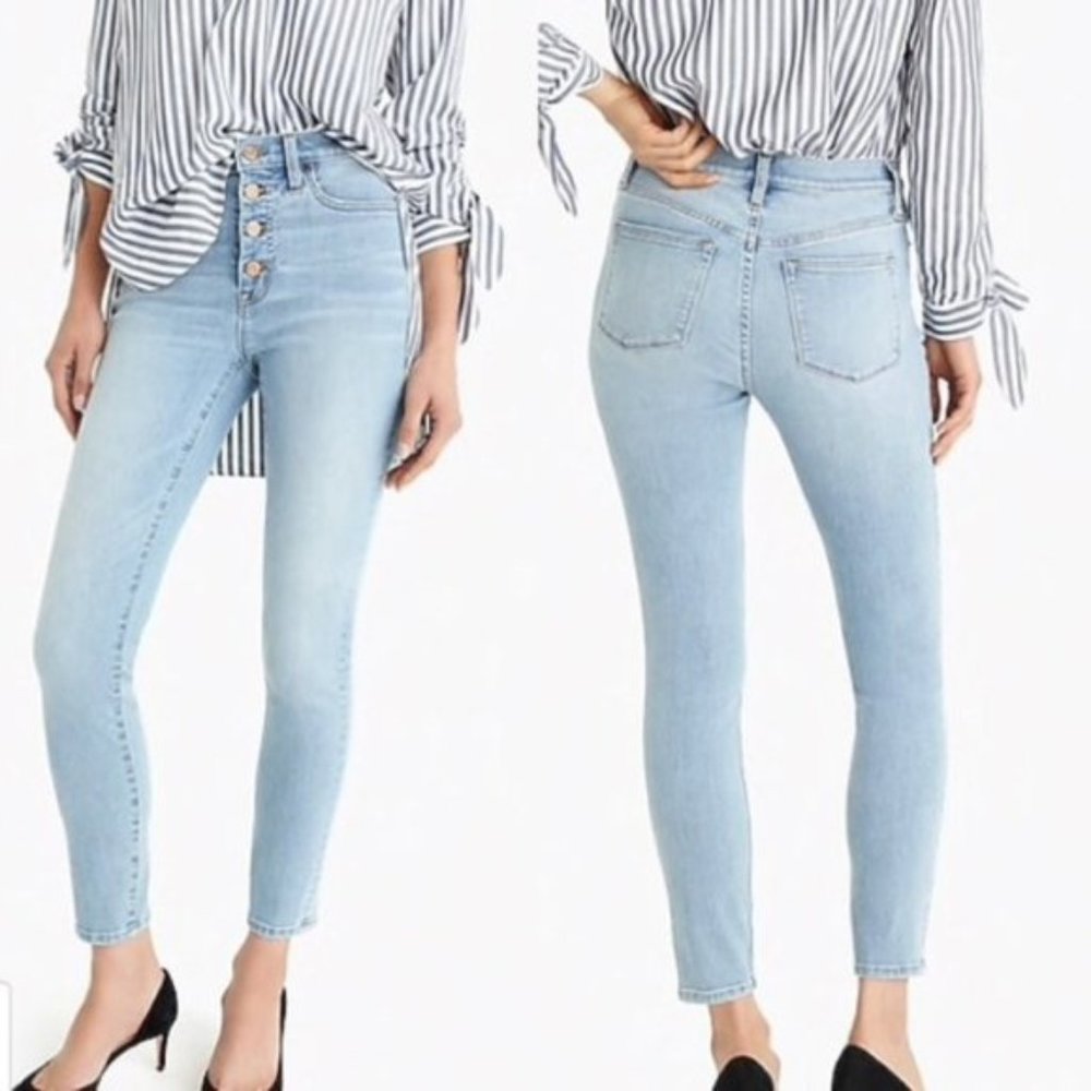 J. Crew Tall 9" High-Rise Toothpick Jean in Led